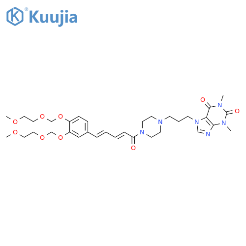 Piperazine, 1-[5-[3,4-bis[(2-methoxyethoxy)methoxy]phenyl]-1-oxo-2,4-pentadienyl]-4-[3-(1,2,3,6-tetrahydro-1,3-dimethyl-2,6-dioxo-7H-purin-7-yl)propyl]-, (E,E)- (9CI) structure