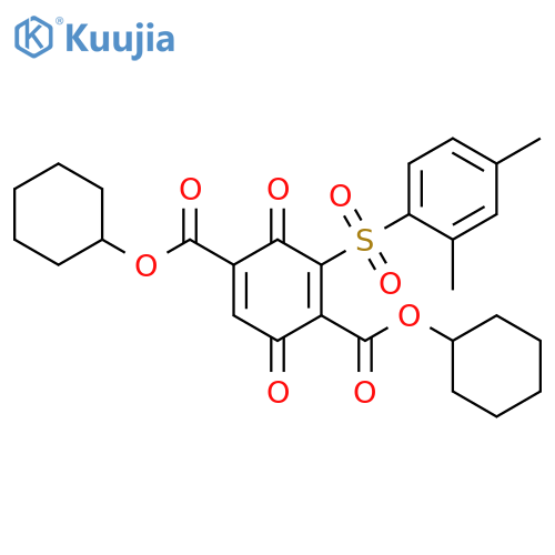 1,4-Cyclohexadiene-1,4-dicarboxylic acid, 2-[(2,4-dimethylphenyl)sulfonyl]-3,6-dioxo-, dicyclohexyl ester structure