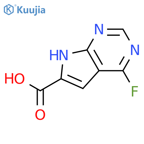 4-Fluoro-7H-pyrrolo[2,3-d]pyrimidine-6-carboxylic acid structure