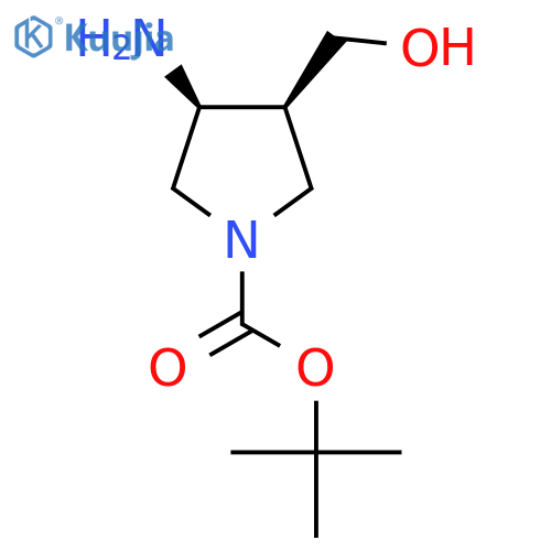 tert-butyl (3S,4S)-3-amino-4-(hydroxymethyl)pyrrolidine-1-carboxylate structure