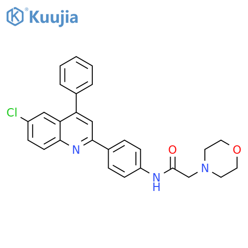 N-[4-(6-chloro-4-phenylquinolin-2-yl)phenyl]-2-(morpholin-4-yl)acetamide structure