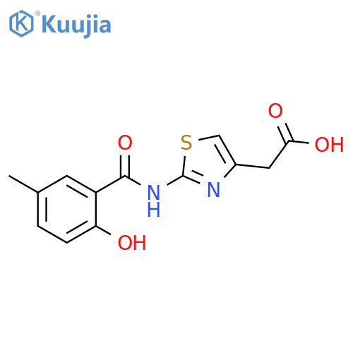 2-2-(2-Hydroxy-5-methylbenzamido)-1,3-thiazol-4-ylacetic Acid structure