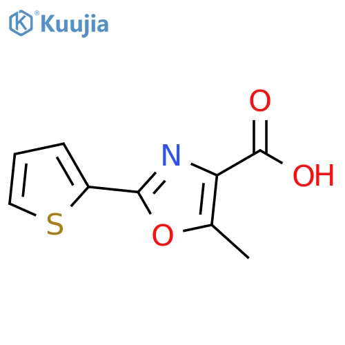 5-methyl-2-(thiophen-2-yl)-1,3-oxazole-4-carboxylic acid structure