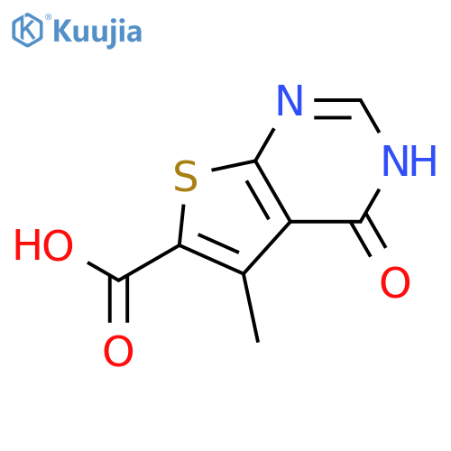 5-methyl-4-oxo-3H,4H-thieno[2,3-d]pyrimidine-6-carboxylic acid structure
