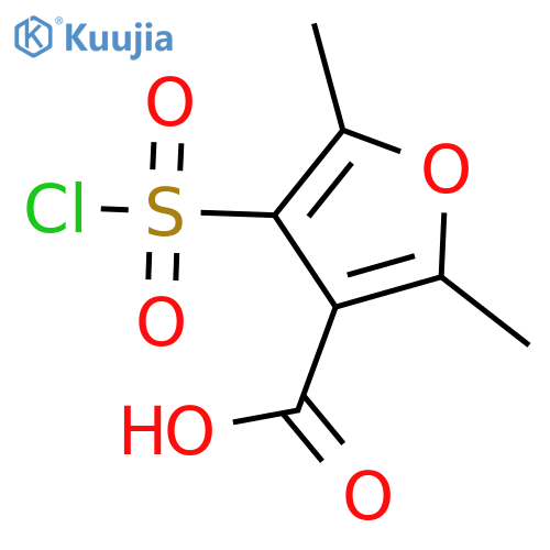 4-(chlorosulfonyl)-2,5-dimethylfuran-3-carboxylic acid structure