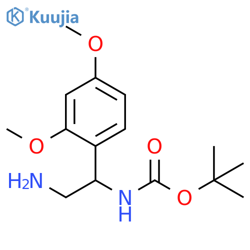 tert-butyl N-2-amino-1-(2,4-dimethoxyphenyl)ethylcarbamate structure