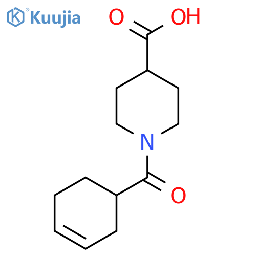 1-(Cyclohex-3-ene-1-carbonyl)piperidine-4-carboxylic acid structure