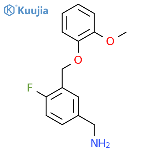 4-Fluoro-3-(2-methoxyphenoxymethyl)phenylmethanamine structure