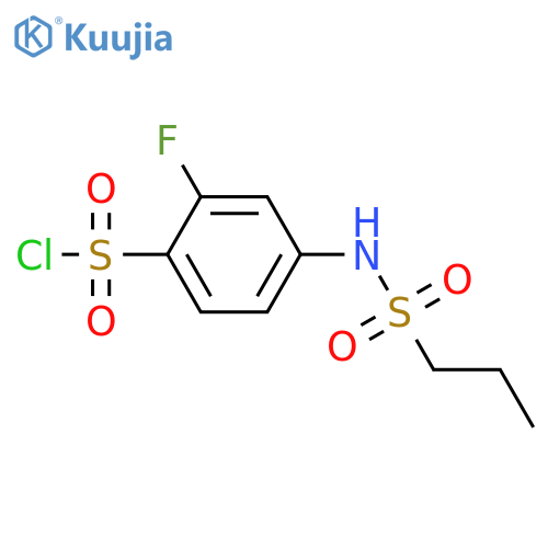 2-fluoro-4-(propane-1-sulfonamido)benzene-1-sulfonyl chloride structure