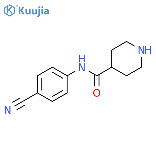 N-(4-cyanophenyl)piperidine-4-carboxamide structure
