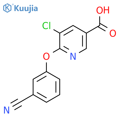 5-Chloro-6-(3-cyanophenoxy)nicotinic acid structure