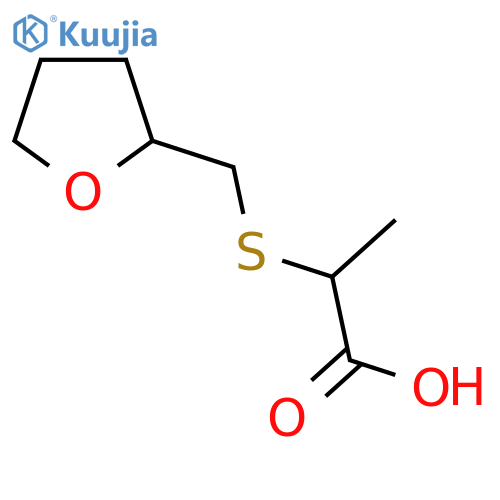2-{[(oxolan-2-yl)methyl]sulfanyl}propanoic acid structure