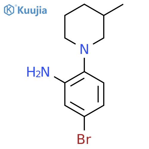 5-Bromo-2-(3-methyl-1-piperidinyl)aniline structure