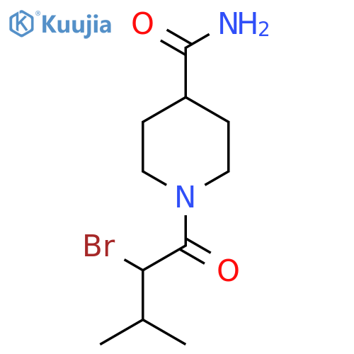 1-(2-Bromo-3-methylbutanoyl)piperidine-4-carboxamide structure