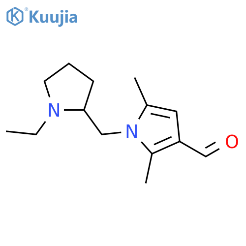 1-(1-Ethylpyrrolidin-2-yl)methyl-2,5-dimethyl-1H-pyrrole-3-carbaldehyde structure