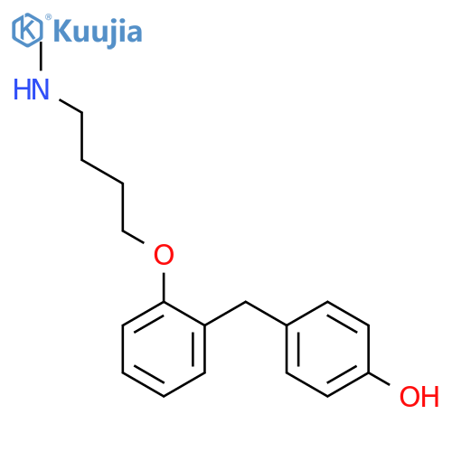 Phenol,4-[[2-[4-(methylamino)butoxy]phenyl]methyl]- structure