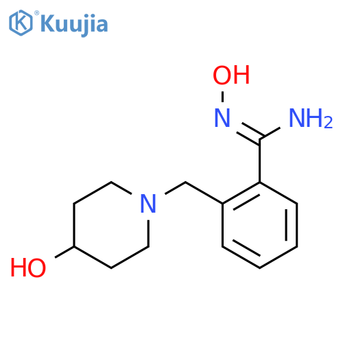 N-hydroxy-2-[(4-hydroxy-1-piperidyl)methyl]benzamidine structure