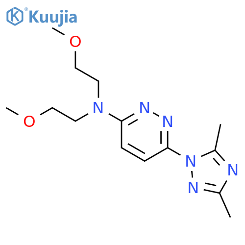 3-Pyridazinamine, 6-(3,5-dimethyl-1H-1,2,4-triazol-1-yl)-N,N-bis(2-methoxyethyl)- structure