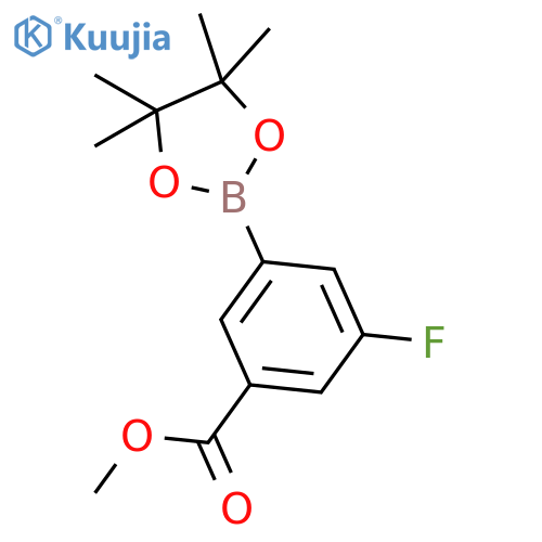 Methyl 3-fluoro-5-(4,4,5,5-tetramethyl-1,3,2-dioxaborolan-2-yl)benzoate structure