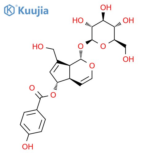 b-D-Glucopyranoside,(1S,4aR,5S,7aS)-1,4a,5,7a-tetrahydro-5-[(4-hydroxybenzoyl)oxy]-7-(hydroxymethyl)cyclopenta[c]pyran-1-yl structure