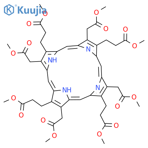 21H,23H-Porphine-2,7,12,17-tetraaceticacid, 3,8,13,18-tetrakis(3-methoxy-3-oxopropyl)-, 2,7,12,17-tetramethyl ester structure