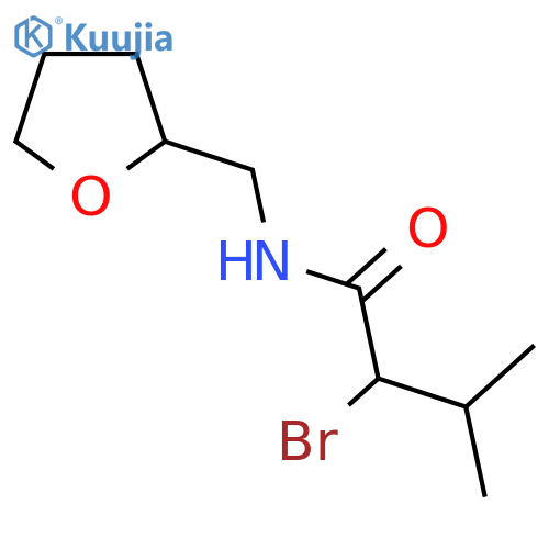 2-bromo-3-methyl-N-[(oxolan-2-yl)methyl]butanamide structure