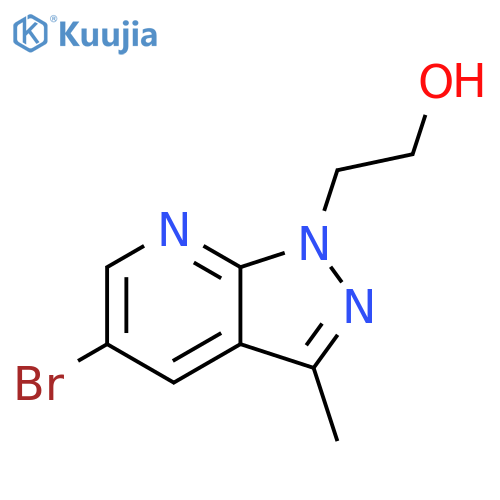 2-{5-Bromo-3-methyl-1H-pyrazolo3,4-bpyridin-1-yl}ethan-1-ol structure