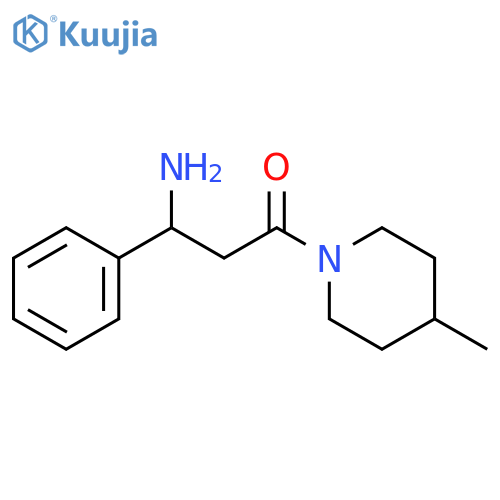 3-amino-1-(4-methylpiperidin-1-yl)-3-phenylpropan-1-one structure