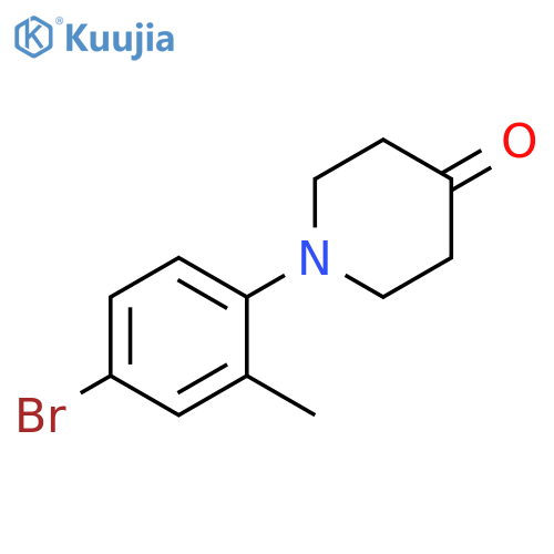 1-(4-bromo-2-methyl-phenyl)piperidin-4-one structure