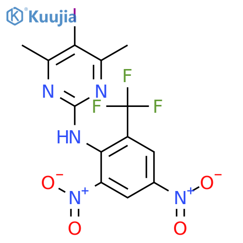 2-Pyrimidinamine, N-[2,4-dinitro-6-(trifluoromethyl)phenyl]-5-iodo-4,6-dimethyl- structure