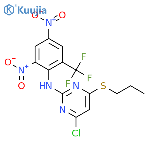 2-Pyrimidinamine, 4-chloro-N-[2,4-dinitro-6-(trifluoromethyl)phenyl]-6-(propylthio)- structure
