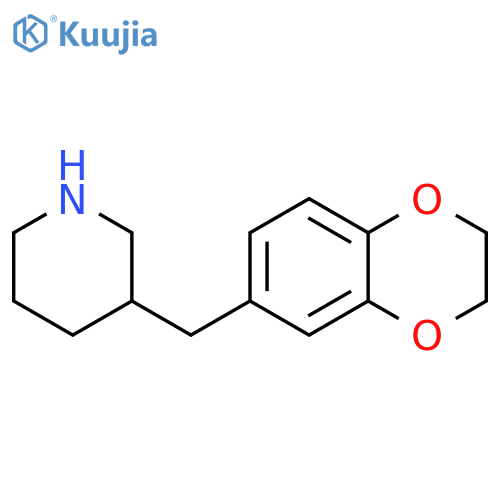 3-(2,3-dihydro-1,4-benzodioxin-6-yl)methylpiperidine structure