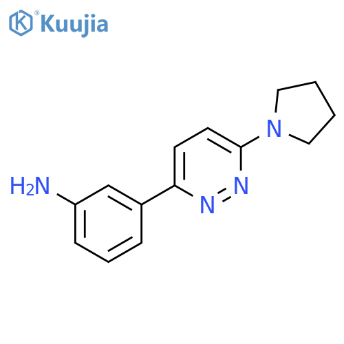 3-[6-(pyrrolidin-1-yl)pyridazin-3-yl]aniline structure