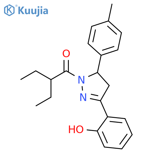 2-ethyl-1-[3-(2-hydroxyphenyl)-5-(4-methylphenyl)-4,5-dihydro-1H-pyrazol-1-yl]butan-1-one structure