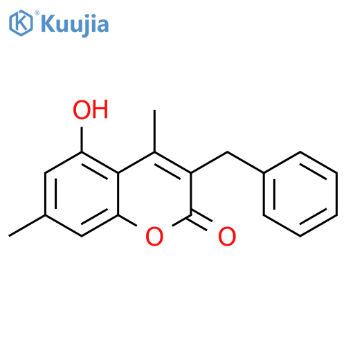 3-benzyl-5-hydroxy-4,7-dimethyl-2H-chromen-2-one structure