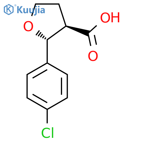rac-(2R,3R)-2-(4-chlorophenyl)oxolane-3-carboxylic acid structure