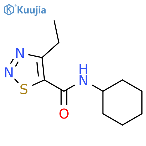 N-cyclohexyl-4-ethyl-1,2,3-thiadiazole-5-carboxamide structure