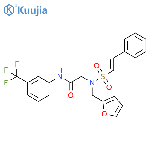 2-[(2-Furanylmethyl)[(2-phenylethenyl)sulfonyl]amino]-N-[3-(trifluoromethyl)phenyl]acetamide structure