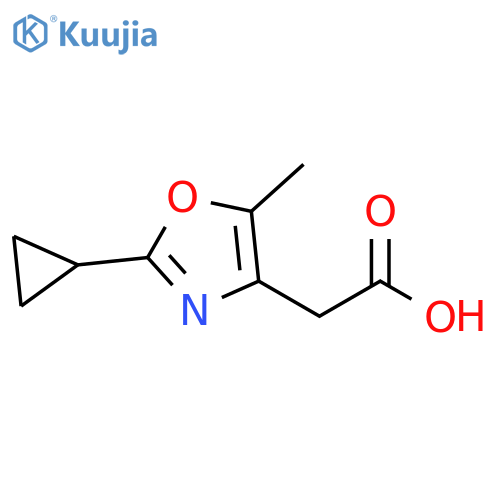 2-(2-cyclopropyl-5-methyl-1,3-oxazol-4-yl)acetic acid structure