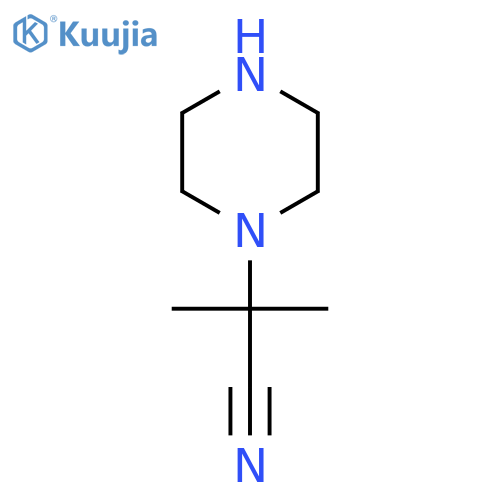 2-methyl-2-(piperazin-1-yl)propanenitrile structure