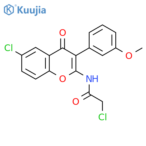 2-Chloro-N-6-chloro-3-(3-methoxyphenyl)-4-oxo-4H-chromen-2-ylacetamide structure