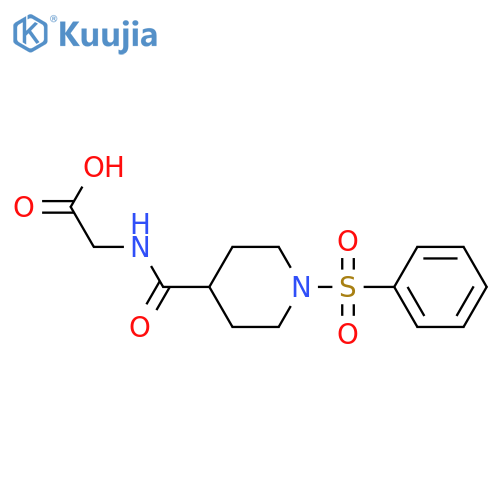 2-{1-(benzenesulfonyl)piperidin-4-ylformamido}acetic acid structure