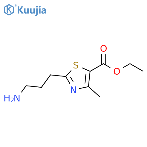 5-Thiazolecarboxylic acid, 2-(3-aminopropyl)-4-methyl-, ethyl ester structure