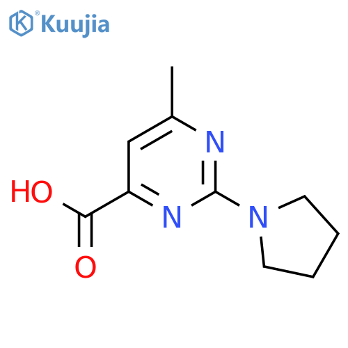 6-methyl-2-(pyrrolidin-1-yl)pyrimidine-4-carboxylic acid structure