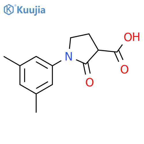 1-(3,5-dimethylphenyl)-2-oxopyrrolidine-3-carboxylic acid structure