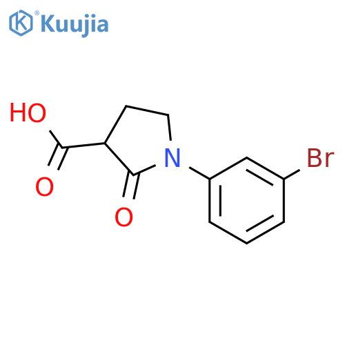 1-(3-bromophenyl)-2-oxopyrrolidine-3-carboxylic acid structure
