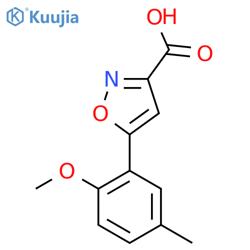 5-(2-methoxy-5-methylphenyl)-1,2-oxazole-3-carboxylic acid structure
