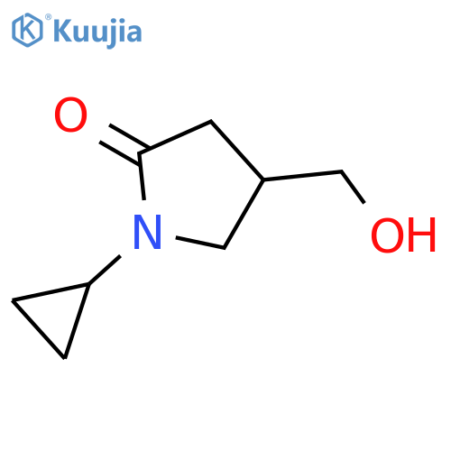 1-cyclopropyl-4-(hydroxymethyl)pyrrolidin-2-one structure