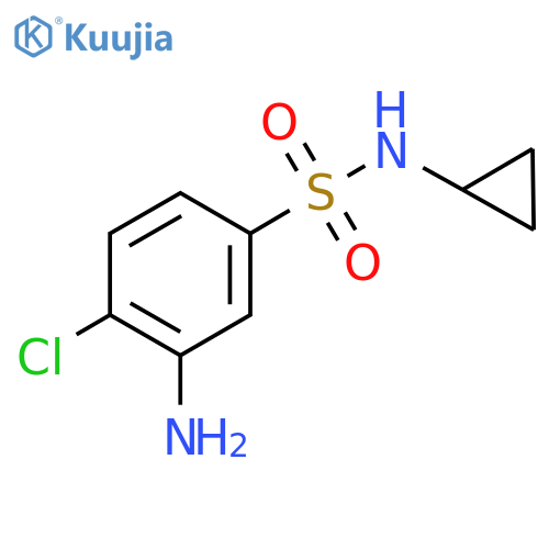 3-amino-4-chloro-N-cyclopropylbenzene-1-sulfonamide structure