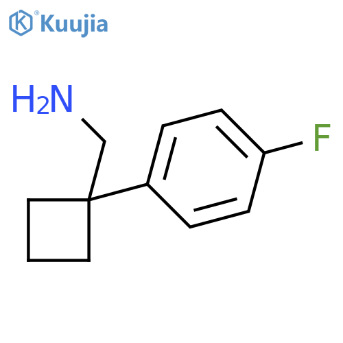 1-[1-(4-fluorophenyl)cyclobutyl]methanamine structure